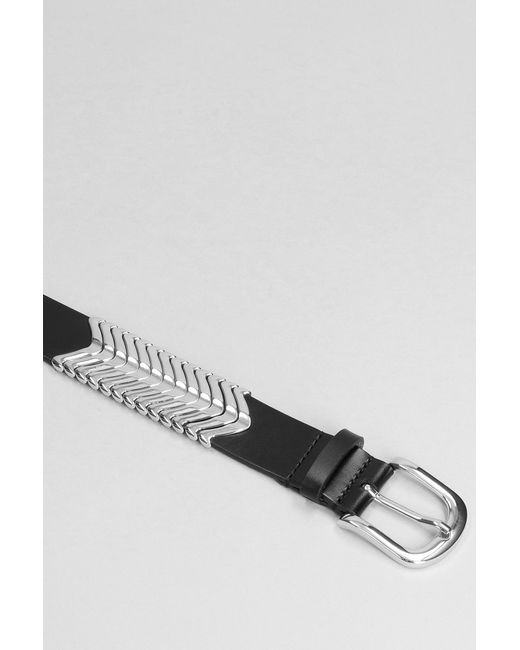 Isabel Marant Gray Theora Belts In Black Leather