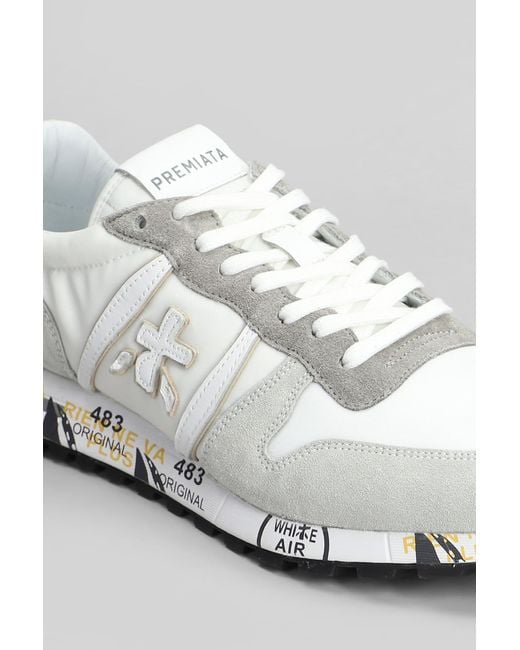Sneakers Eric in Camoscio e Tessuto Bianco di Premiata in White da Uomo