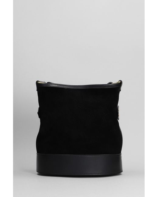 Isabel Marant Samara Shoulder Bag In Black Suede