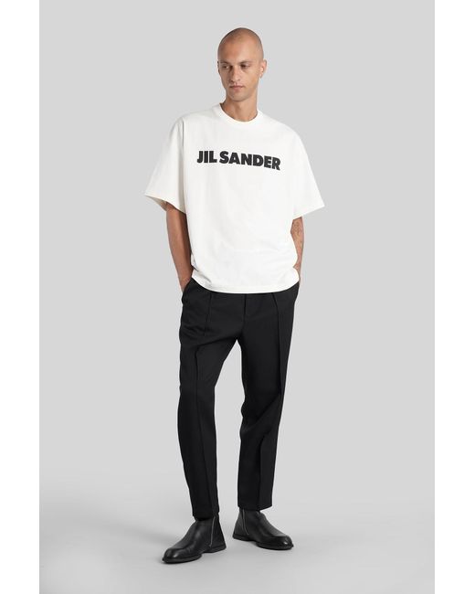 T-Shirt T-shirtcn ss in Cotone Bianco di Jil Sander in White da Uomo
