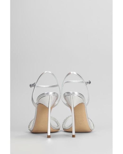 Sandali Julia stratosphere in Pelle Argento di Casadei in White