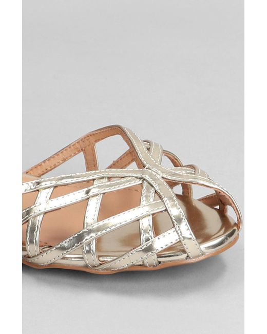 Bibi Lou Metallic Juliette Flat Flats In Gold Leather