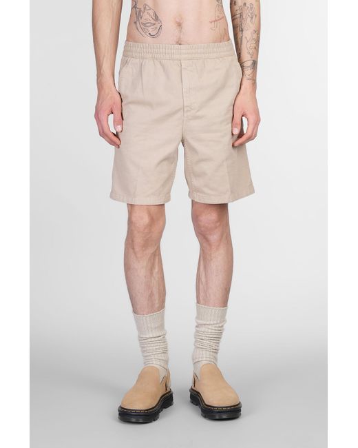 Shorts Flint Short in Cotone Beige di Carhartt in Natural da Uomo