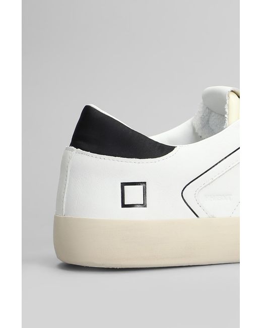 Sneakers Hill Low in pelle e camoscio Bianco di Date in White da Uomo