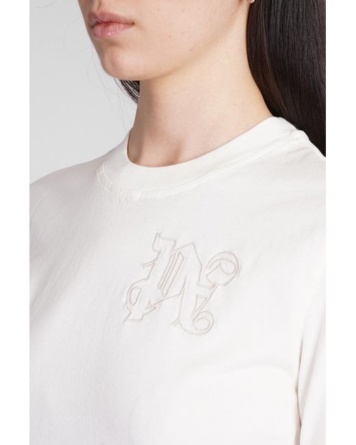 Palm Angels T-shirt In White Cotton