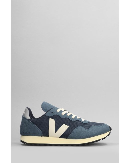 Veja Blue Sdu Sneakers In Petroleum Suede And Fabric for men