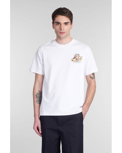 T-Shirt in Cotone Bianco di Casablanca in White da Uomo