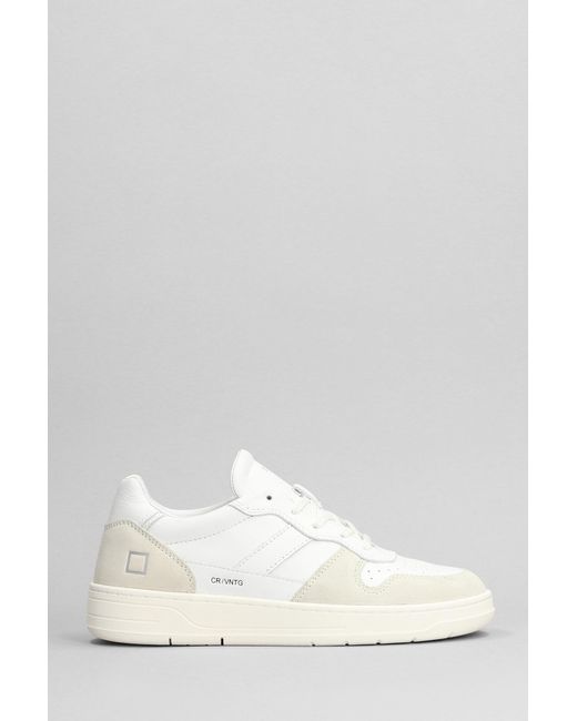 Date Court 2.0 Sneakers In White Suede And Leather