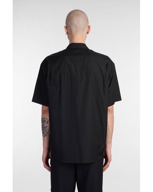 Camicia in Cotone Nero di Attachment in Black da Uomo