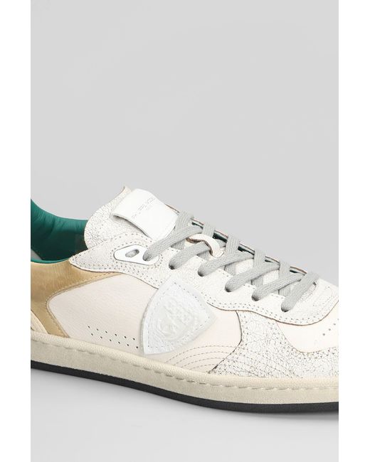 Sneakers Pgal Low in Pelle Bianca di Philippe Model in White da Uomo