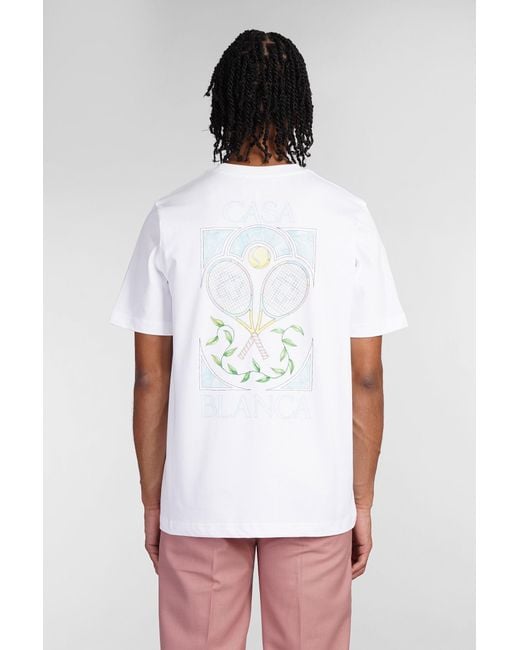 T-Shirt in Cotone Bianco di Casablanca in White da Uomo