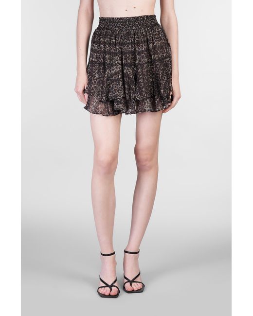 Gonna Eivissa in viscosa Animalier di Mc2 Saint Barth in Black