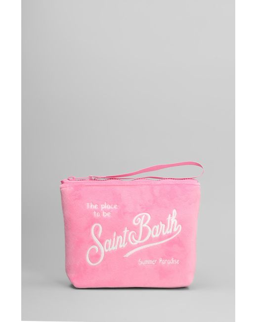 Pochette Aline velvet in Poliestere Rosa di Mc2 Saint Barth in Pink