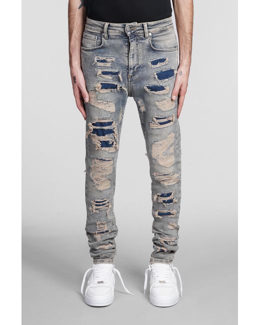 Represent Shredded Jeans In Blue Denim for Men Lyst