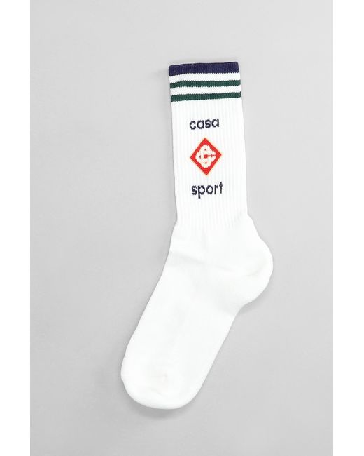 Casablancabrand Socks In White Cotton