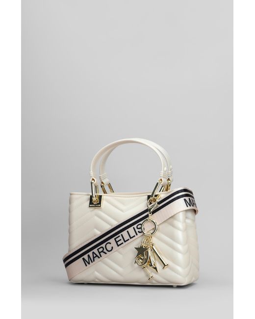 Marc Ellis Gray Flat Krissy M Wave Shoulder Bag In Beige Rubber/plasic