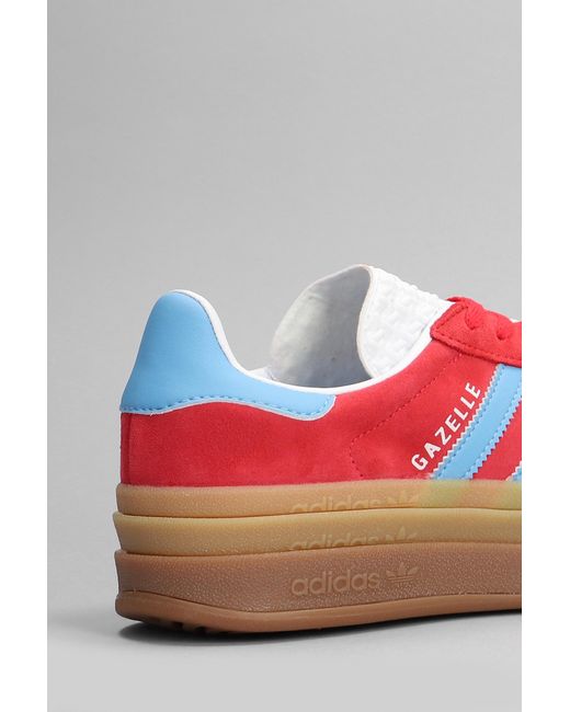 Adidas Gazelle Bold W Sneakers In Red Suede And Leather