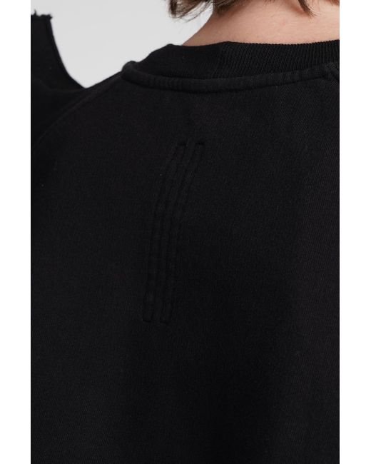Rick Owens Black Cropped Tecsweat Sweatshirt