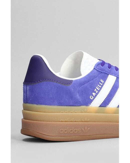 Adidas Blue Gazelle Bold Sneakers In Viola Suede