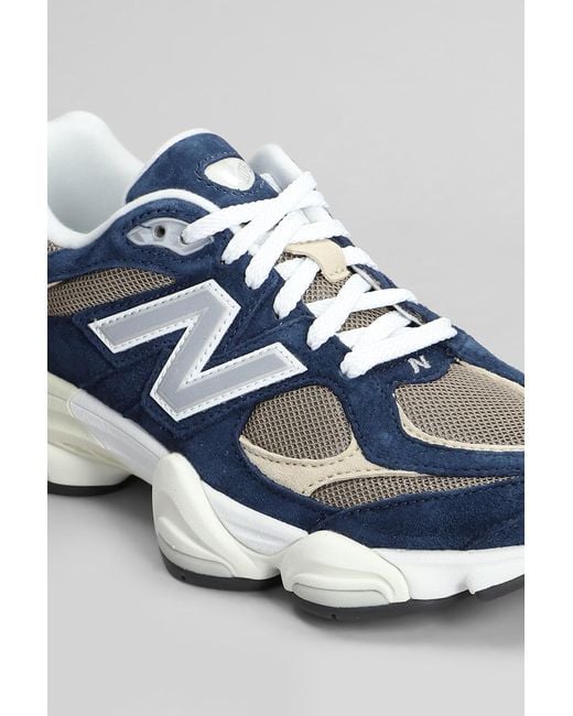 Sneakers 9060 in Camoscio e Tessuto Blu di New Balance in White da Uomo