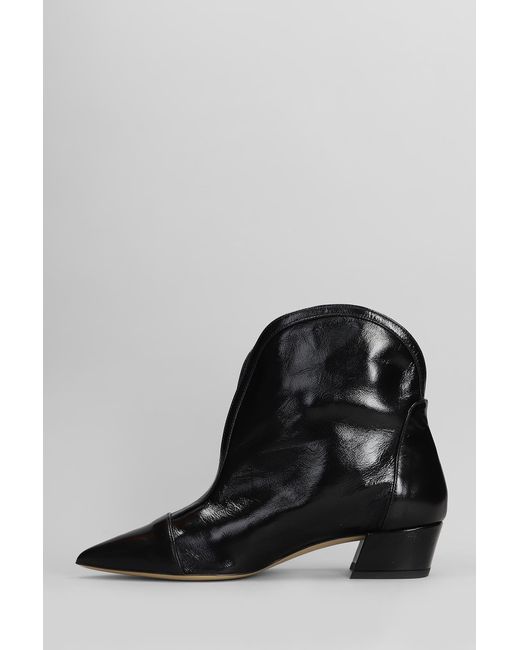 Tronchetti tacco alto in Pelle Nera di Alchimia in Black