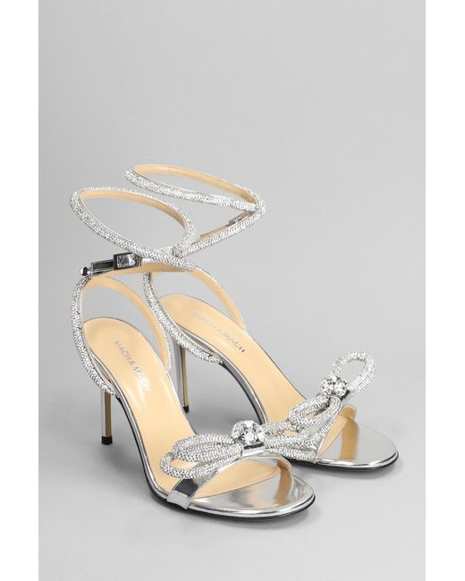 Mach & Mach Multicolor Sandals In Silver Leather