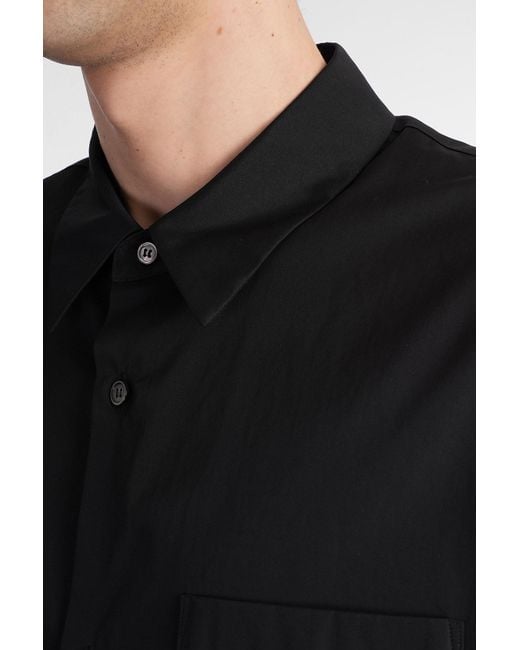 Camicia in Cotone Nero di Attachment in Black da Uomo
