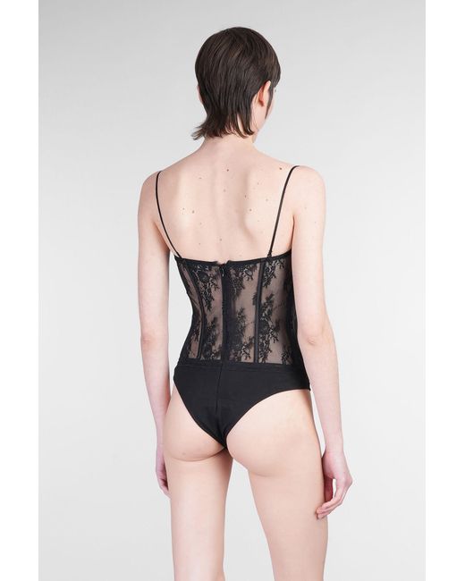 Body Gisela in Nylon Nero di retroféte in Black