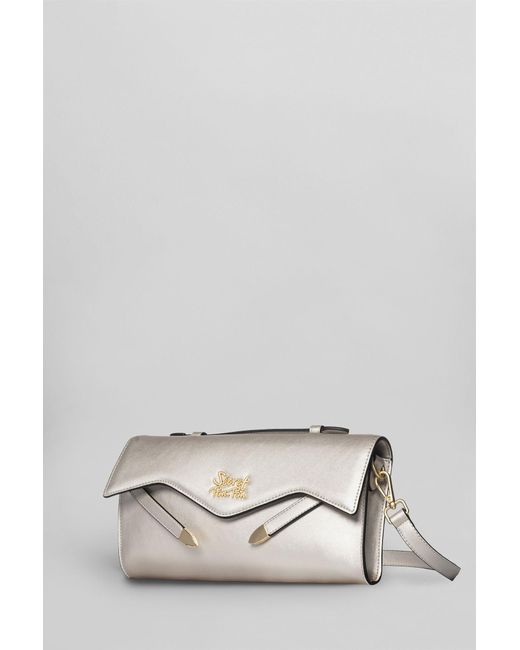 Secret Pon-pon Gray Luisita Clutch Clutch In Platinum Leather