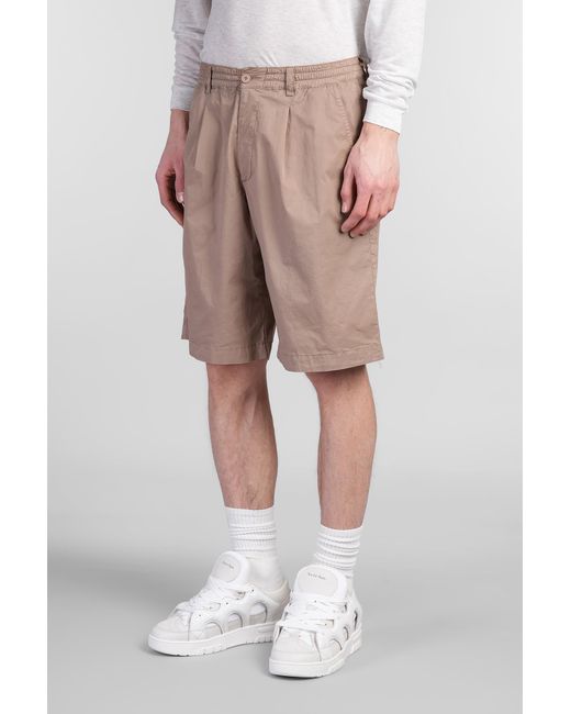 Shorts Harrison in Cotone Marrone di DANILO PAURA in Natural da Uomo