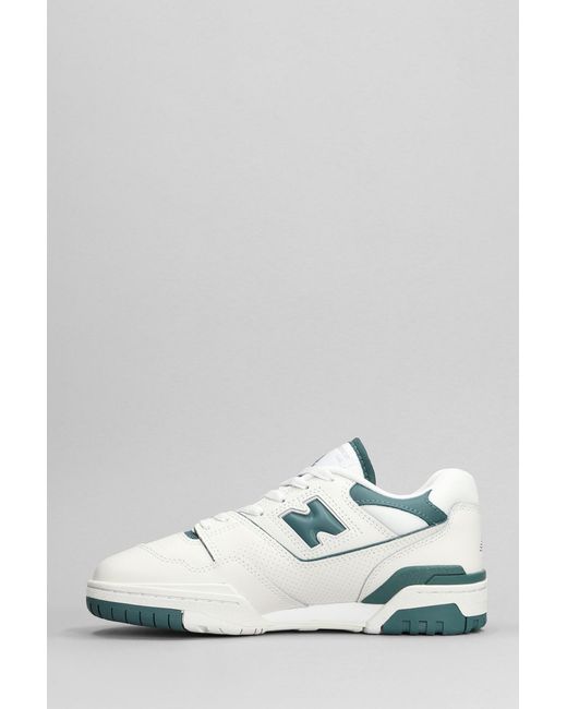 Sneakers 550 in Pelle Bianca di New Balance in White