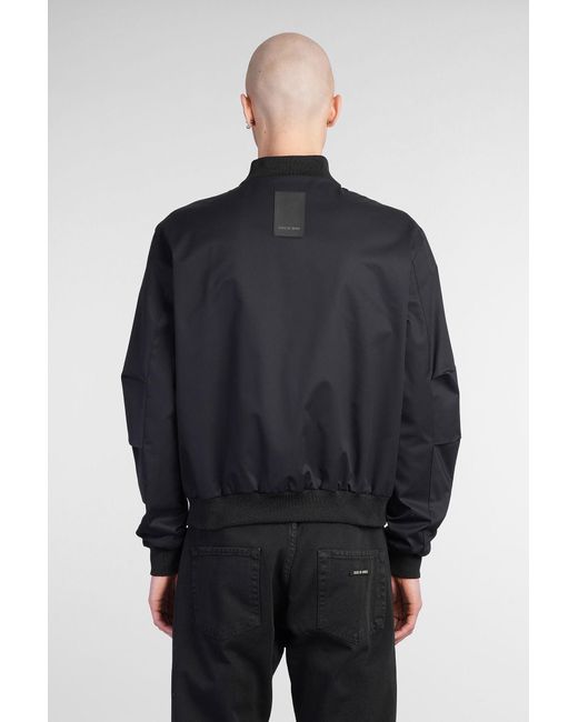 State of Order Blue Scout Bomber Jacket In Black Cotton for men