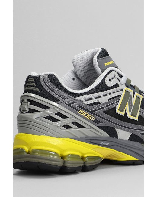 New Balance Multicolor 1906 Sneakers In Grey Leather And Fabric for men