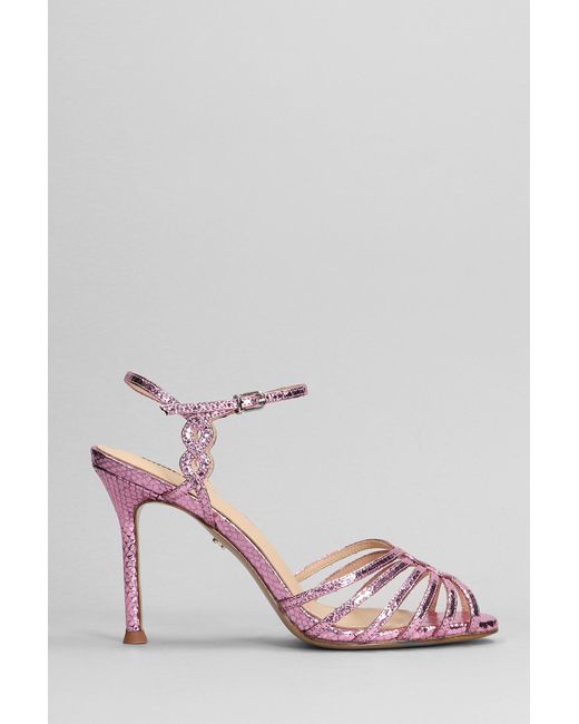 Lola Cruz Tango 95 Sandals In Rose-pink Leather