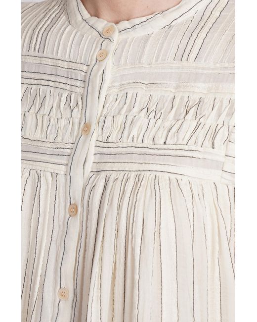 Isabel Marant White Leozi Dress In Beige Cotton