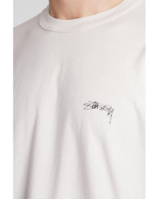 Stussy White T-shirt In Beige Cotton for men