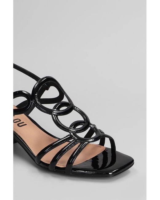 Bibi Lou Nora 45 Sandals In Black Patent Leather