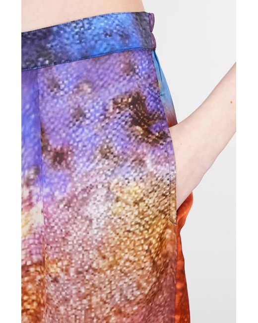 Yavi Blue Pants In Multicolor Polyamide Polyester