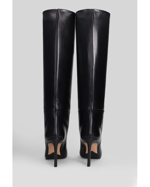 Anna F. High Heels Boots In Black Leather