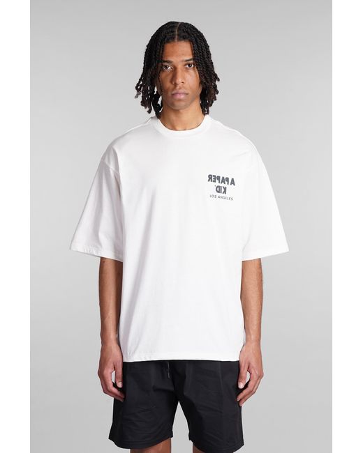 T-Shirt in Cotone Bianco di A PAPER KID in White da Uomo
