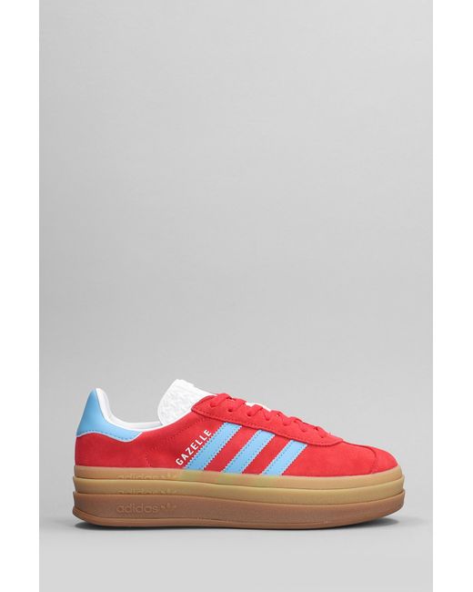 Adidas Gazelle Bold W Sneakers In Red Suede And Leather