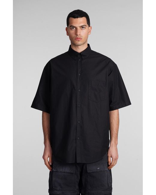 Camicia in Cotone Nero di Balenciaga in Black da Uomo