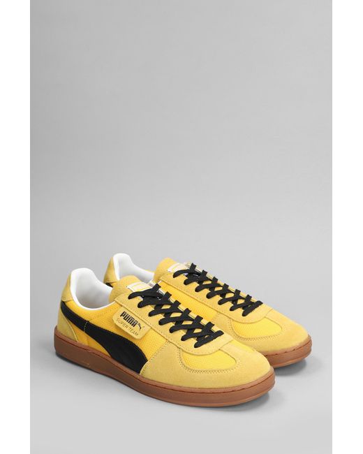 PUMA Super Team Og Sneakers In Yellow Suede And Fabric for men
