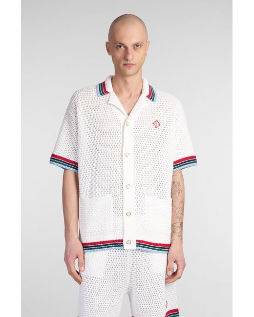 Camicia in Cotone Bianco di Casablanca in White da Uomo