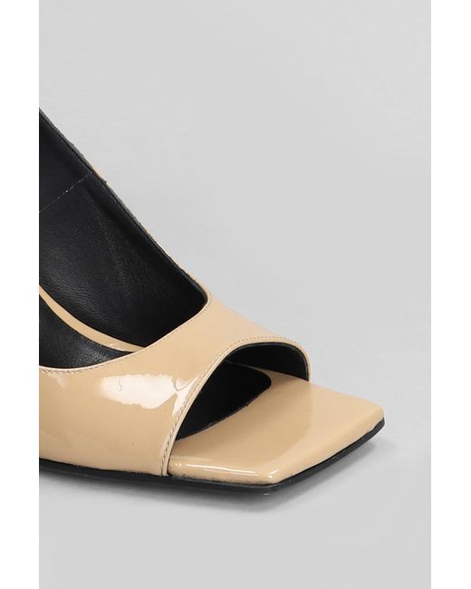 Alchimia Multicolor Sandals In Camel Patent Leather