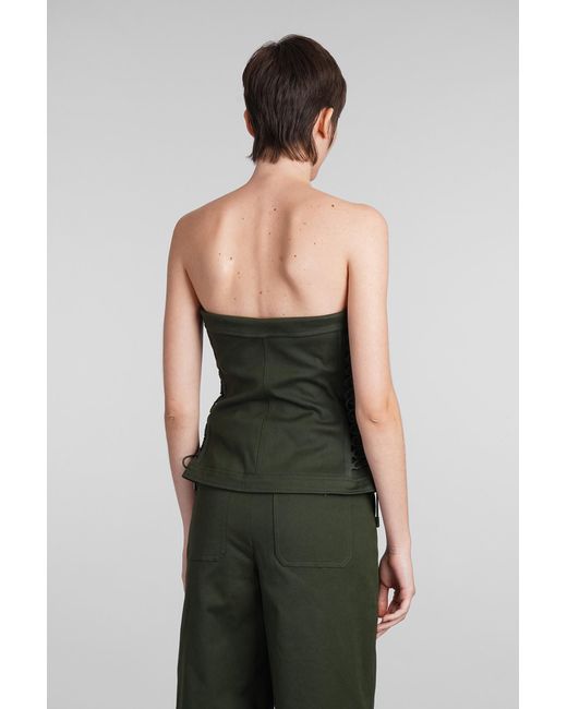 Topwear Sasha in Cotone Verde di Jonathan Simkhai in Green