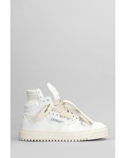Off-White c/o Virgil Abloh 3.0 Off Court Sneakers In White Leather