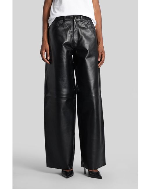 Pantalone Bethany in Pelle Nera di Haikure in Black