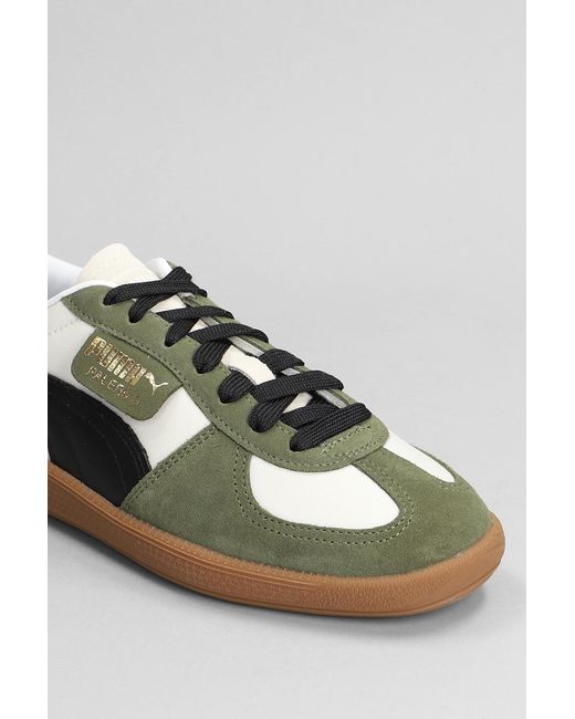 PUMA Multicolor Palermo Og Sneakers In Green Suede And Fabric for men