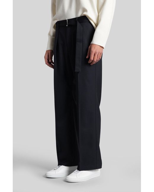 Attachment Black Pants In Blue Polyester for men